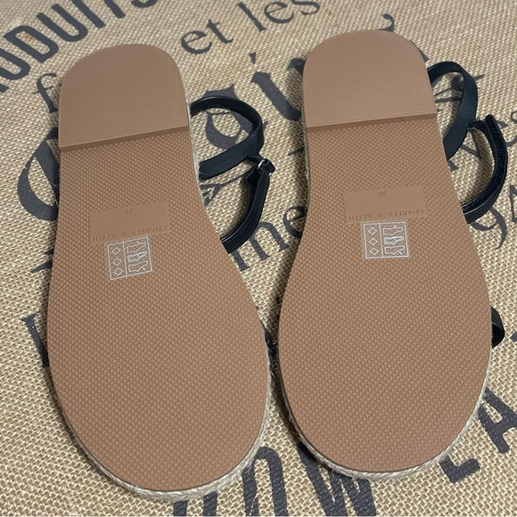 Charles & Keith Black Ankle Strap Flat Espadrille Sandals EU36 - Picture 5 of 9
